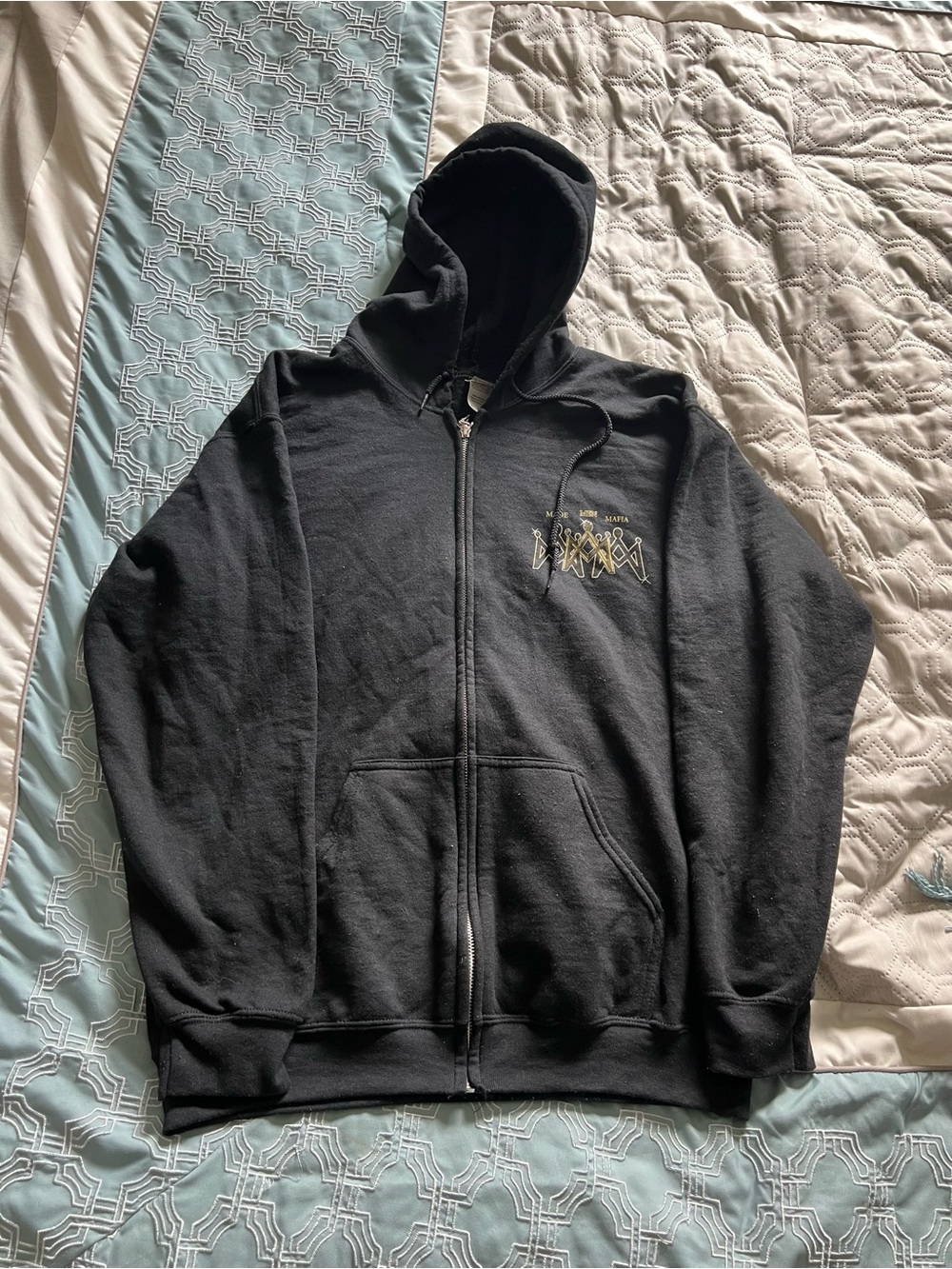 Men's Black Zip-Up Hoodie Sweatshirt